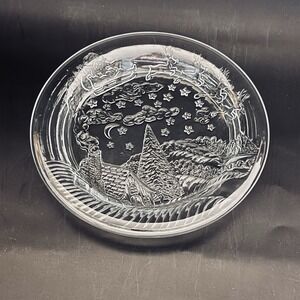 KIG Celebrations The Night‎ Before Christmas Clear Pressed Glass Cookie Plate